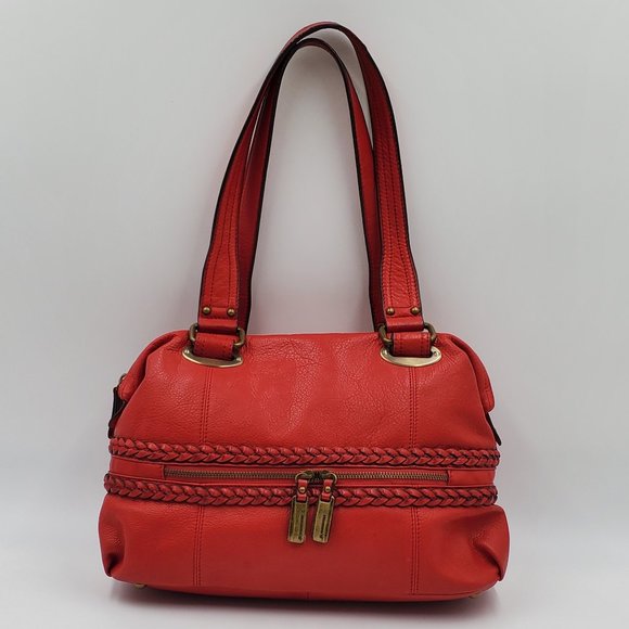 B. Makowsky Cherry Red Nantucket Satchel - Picture 1 of 15
